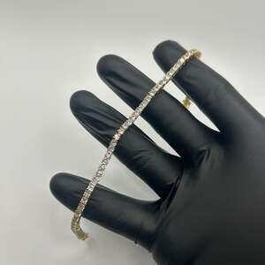 Moissanite Tennis Bracelet Gold 3mm 8 Inch Brand New VVS1 Crazy Shine No Pass